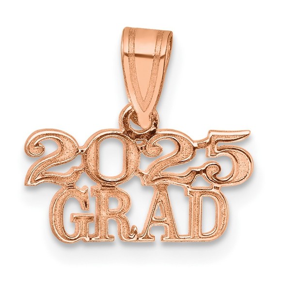 14k Rose Gold Polished 2025 GRAD Necklace Charm Pendant MADE TO ORDER